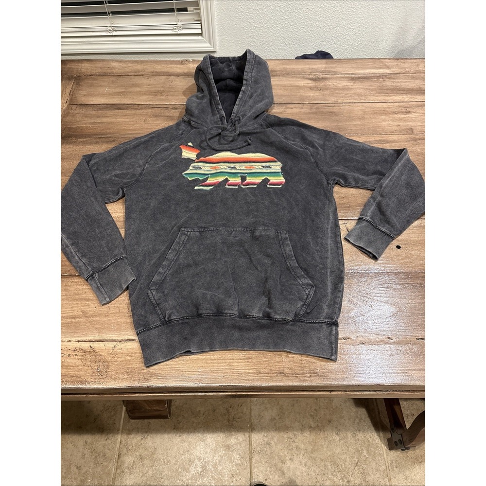 ADKTD‎ Lifestyle Cali Bear Hoodie Men's XL Mustard Yellow Santa Barbara